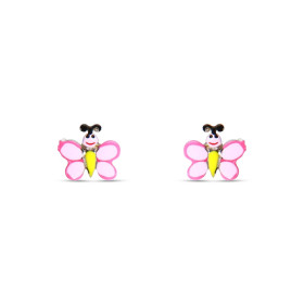 Boucles d oreilles puces argent pour enfant forme papillon émail Dimension : 8x7mm Système d attache : poussette belge