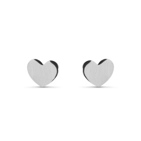 Boucles d oreilles puces argent rhodié forme coeur Dimension : 7x6mm Système d attache : poussette belge