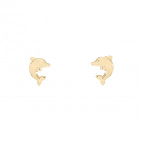 Boucles d oreilles puces Or Jaune 375 forme dauphin Dimension puce : 5x6mm