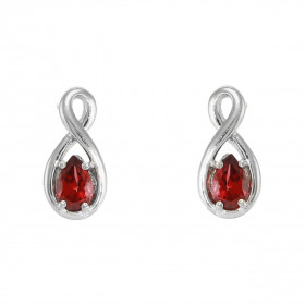 Boucles d oreilles Signe Infini Argent 925 Rhodié Grenat Poire Chaque boucle est sertie d une pierre forme poire mesurant ...