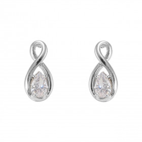 Boucles d oreilles Signe Infini Argent 925 Rhodié Oxyde zirconium Poire Chaque boucle est sertie d une pierre forme poire ...
