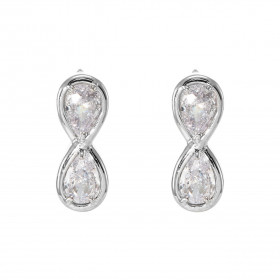 Boucles d oreilles Signe Infini Argent 925 Rhodié Oxyde zirconium Chaque boucle est sertie deux pierres forme poire mesura...