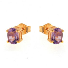  Boucles d oreilles Vermeil serties pierres 7 x 5 mm 