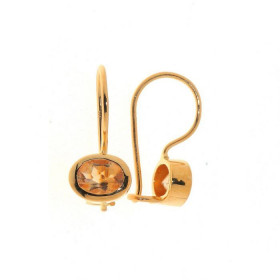 Boucles d oreilles Vermeil serties pierres ovales 7x5mm Longueur : 20 mm 