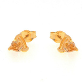 Boucles d oreilles Argent 925 Citrine serties pierres taille trillion 5mm coté 