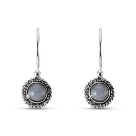 Boucles d oreilles Vintage Pendantes Argent 925 Calcédoine Ronde 5mm Ces boucles d oreilles pendantes sont serties pierres...
