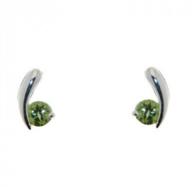 Boucles d oreilles Argent 925 Péridot serties pierres 3,5mm diamètre Dimensions du motif: 8x5mm 