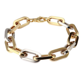 Bracelet 2 ors 375 composé gros maillons ovales Dimension : 10mm x 21cm Système d attache : mousqueton