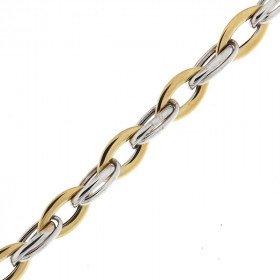 Bracelet 2 Ors 750 maille fantaisie. Longueur : 19 cm. Largeur de la maille : 7,6mm