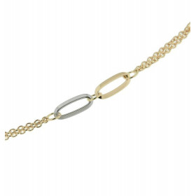 Bracelet 2 Ors 750 maille ronde motifs ovales modernes Longueur du bracelet : 18cm Largeur maille : 1,4mm Dimensions des m...