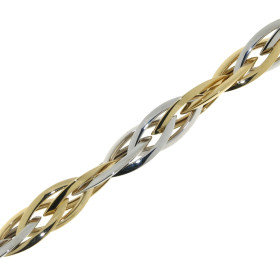 Bracelet maille fantaisie Or Blanc Or Jaune 750/1000 Largeur maille : 6mm Longueur du bracelet : 19cm