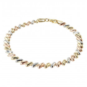 Bracelet 3 ors maille fantaisie Dimensions : 5x19mm Système d attache : mousqueton