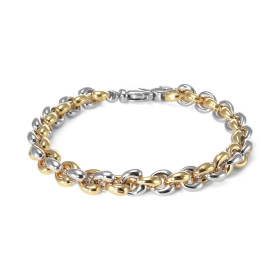 Bracelet argent rhodié argent doré composé d une maille forme coeur Largeur : 8mm Longueur : 20cm Système d attache : mous...