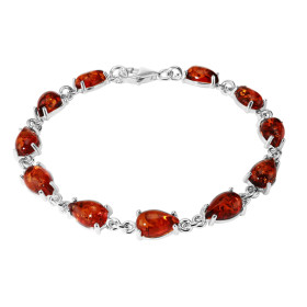 Bracelet Argent 925 Ambre Poire 10x8mm Pierres forme poire 10x8mm Longueur du bracelet : 20cm