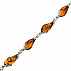 Bracelet Argent 925 et Ambre Poire