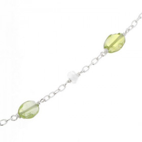  Bracelet Argent 925 Péridot Labradorite Dimensions des pierres : 7x5 5mm Longueur ajustable 17 à 20cm 