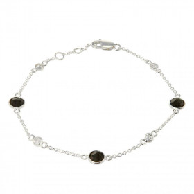 Bracelet Argent 925 Labradorite et Oxyde de zirconium