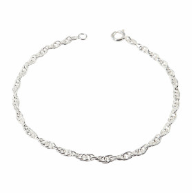 Bracelet Argent 925 maille entrelacée. Largeur de la maille : 2.2mm. Longueur du bracelet : 18cm