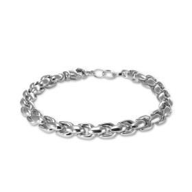 Bracelet argent rhodié maille forme fer à cheval Largeur : 7mm Longueur ajustable 18,5 à 21cm Système d attache : mousqueton