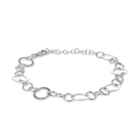 Bracelet argent rhodié composé maillons forme cercle 10 5mm diamètre Longueur ajustable 17 à 20cm Système d attache : mous...