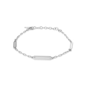 Bracelet argent rhodié composé 3 rectangles d une chaîne 1,6mm large Largeur : 4mm Longueur ajustable 16 à 19,5cm Système ...