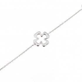 Bracelet Argent 925 Rhodié 3 Motifs Fleur 