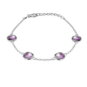  Bracelet Argent 925 Rhodié Améthyste Coussin Bracelet serti 4 pierres taille coussin 6x6mm Type serti : serti clos Bracel...