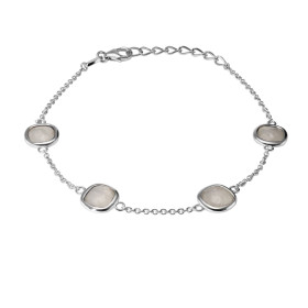 Bracelet Argent 925 Rhodié Labradorite Coussin. Bracelet serti de 4 pierres taille coussin de 6x6mm. Type de serti : serti...