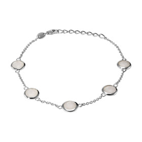 Bracelet Argent 925 Rhodié Labradorite Ronde