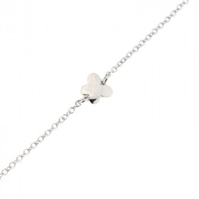 Bracelet Argent 925 Rhodié Maille ronde 1,8mm large Longueur du bracelet ajustable 17 à 20cm Motif forme papillon