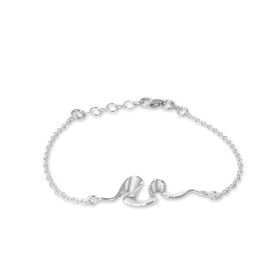 Bracelet argent rhodié composé d un motif forme ruban satiné ciselé sur te contour Dimension du motif : 15x35mm Longueur a...