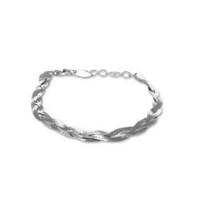 Bracelet argent rhodié composé 3 chaînes serpent tressées Largeur : 5mm Longueur ajustable 17,5 à 20cm Système d attache :...
