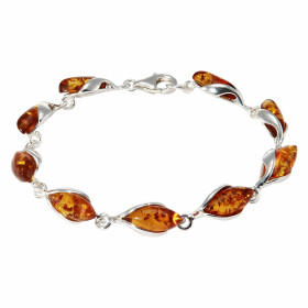  Bracelet Argent 925 Ambre Longueur : 20,5cm Largeur du bracelet : 8mm 