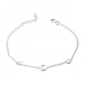 Bracelet argent composé d un coeur 2 grains café Largeur : 7mm Chaîne maille jasseron : 1,7mm large Longueur ajustable 17 ...
