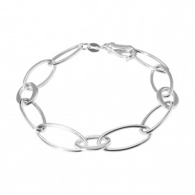 Bracelet argent composé gros maillons ovales 10x22mm plus petits 10x14mm Longueur du bracelet : 21cm