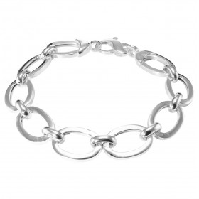 Bracelet argent composé gros maillons ovales 13x19mm plus petits 7x10mm Longueur du bracelet : 21cm
