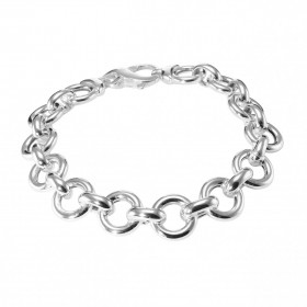 Bracelet argent composé gros maillons ronds 11mm diamètre maillons ovales 7x9mm Longueur du bracelet : 20cm