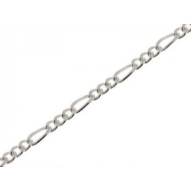 Bracelet en Argent 925 maille figaro alternée 1+3 (alternance d'un maillon long et trois petits maillons). largeur de la m...