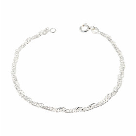 Bracelet maille Singapour en Argent 925. Largeur de la maille : 2.5mm. Longueur du bracelet : 18cm