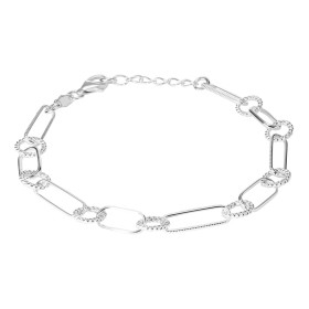 Bracelet argent composé maillons ronds torsadés 8mm large maillons ovales texturés 5x12mm Largeur du bracelet : 8mm Longue...