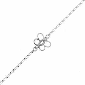 Bracelet argent maille jaseron motif papillon, au coeur celui-ci des petits oxydes zirconium Dimension du papillon : 14x12...