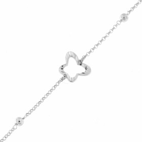 Bracelet argent maille jaseron un papillon diamanté le rendant brillant deux petites boules 4mm diamètre Dimension du papi...