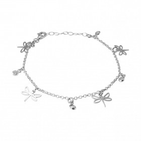 Bracelet Argent Rhodié Libellules et Oxydes de zirconium