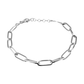 Bracelet argent rhodié composé maillons ovales 5mm large Longueur : 17,5 à 19,5cm Système d attache : mousqueton
