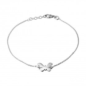 Bracelet argent rhodié un papillon Longueur ajutable 18 à 19,5cm Largeur : 8mm
