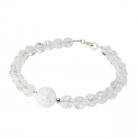 Bracelet Cristal roche 6-10mm Argent Ce bracelet est composé pierres 6mm d une pierre 10mm son centre Elle est séparée par...