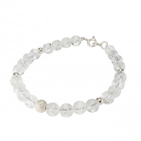 Bracelet Cristal roche 6mm Argent Ce bracelet est composé pierres 6mm, 4 perles facettées Argent 4mm diamètre d une perle ...