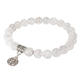 Bracelet Cristal Roche 8mm Breloque Arbre Vie Ce Bracelet est composé 23 perles 8mm d une breloque métal représentant un a...