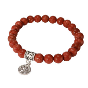 Bracelet Cuivre Rouge 8mm Breloque Arbre Vie Ce Bracelet est composé 23 perles 8mm d une breloque métal représentant un ar...