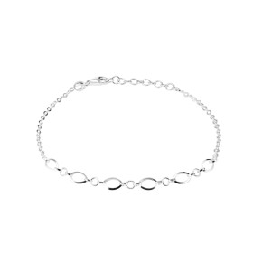 Bracelet En Argent Maillons Ovales et Ronds